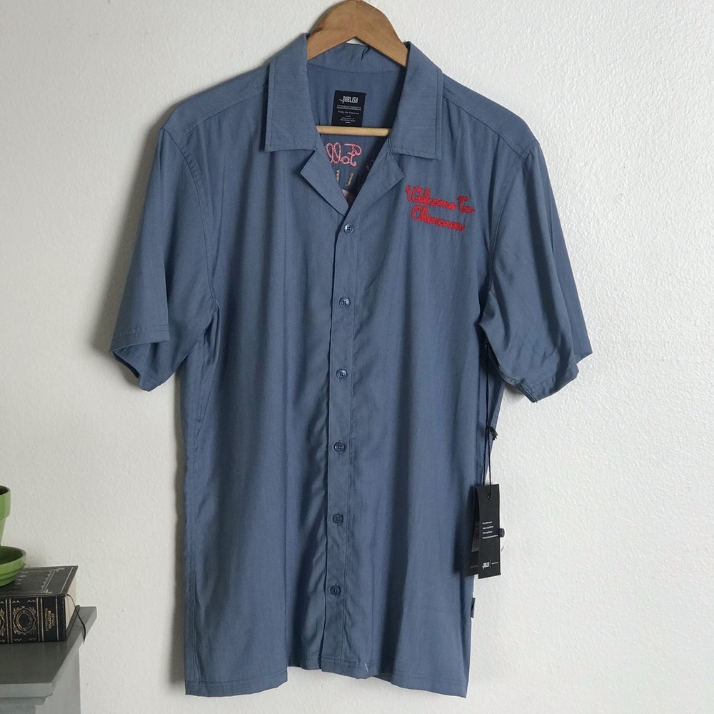 Publish embroidered button up